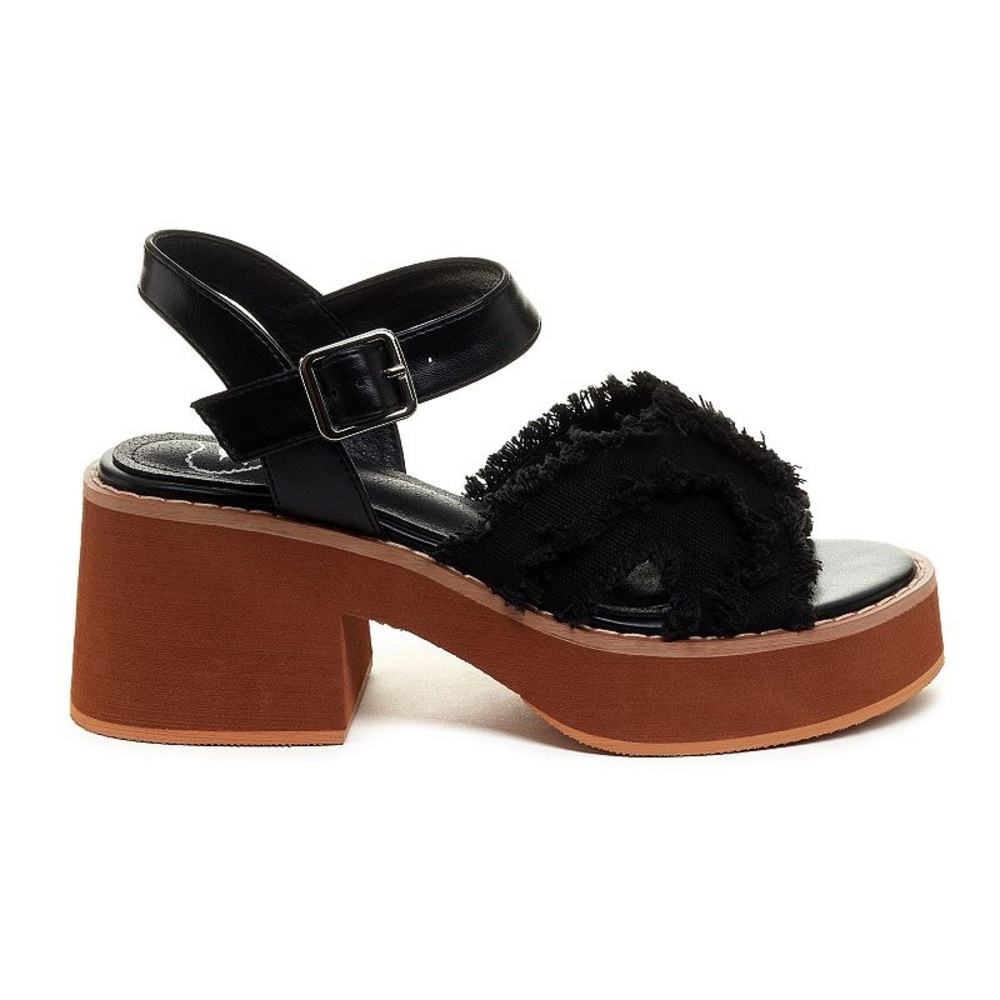 NWOT Rocket Dog Emily Black and Brown Platform Heel Sandals